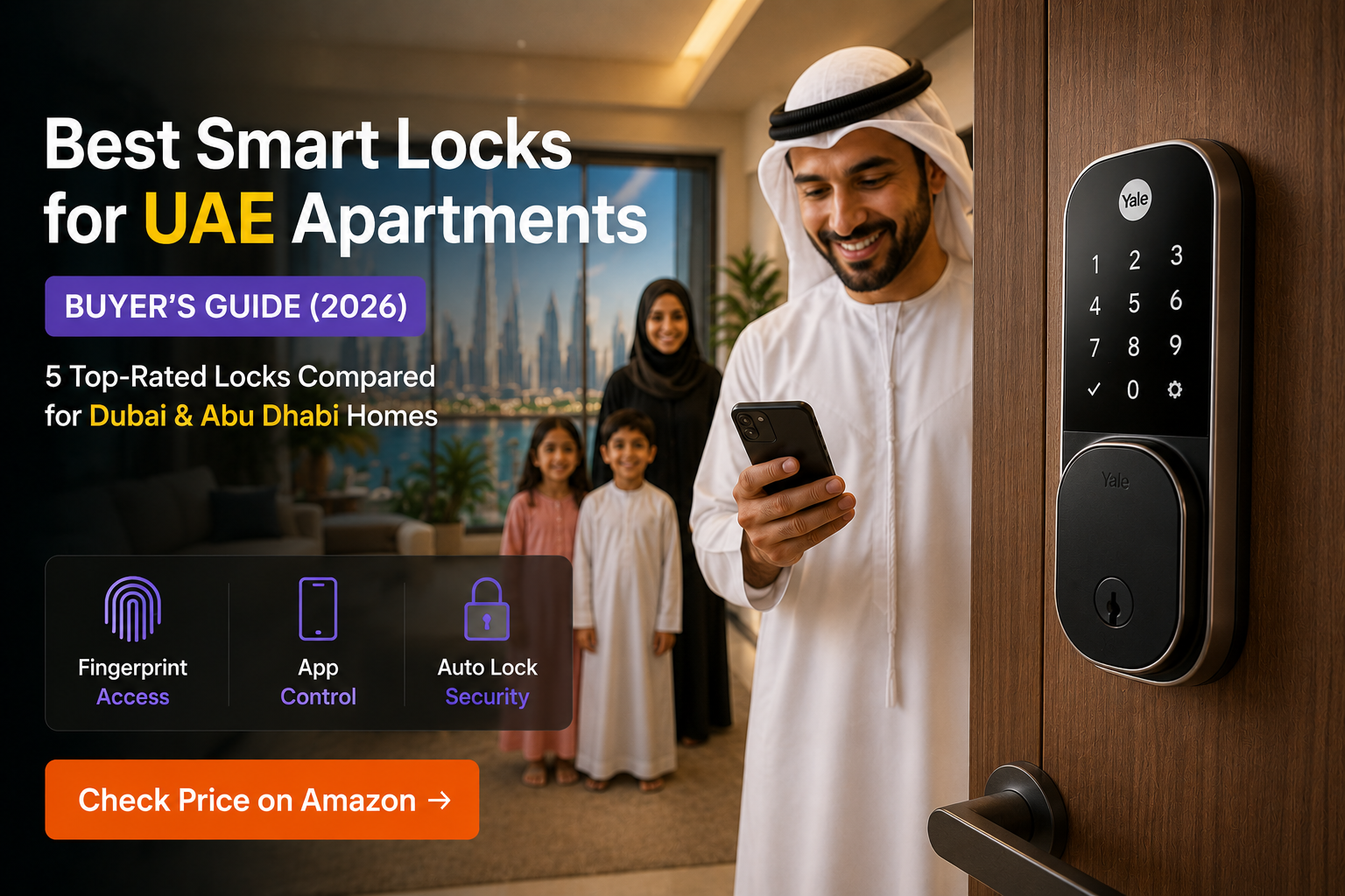 Best smart locks UAE apartments 2026 installed on a modern door